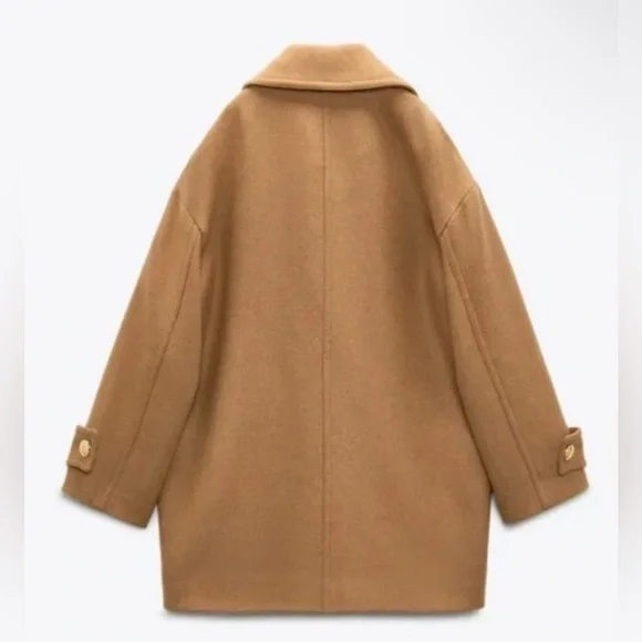 Zara Gold Button Coat - Picture 7 of 12